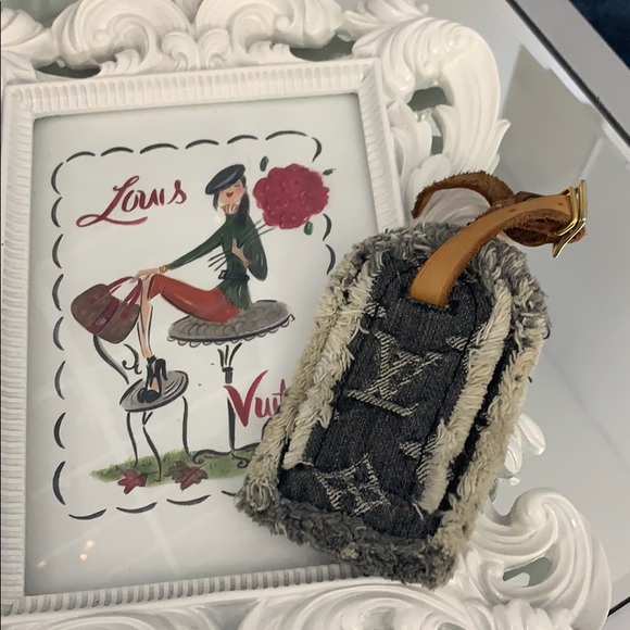 LouisVuitton Patchwork Denim Monogram Luggage Tag
